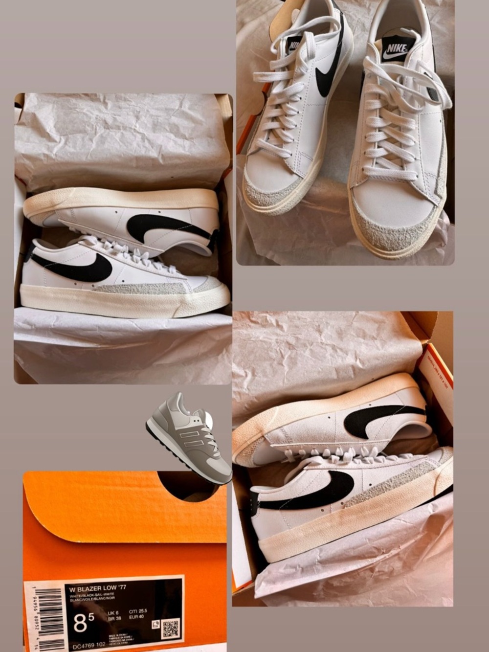 Nike White/Black Blazer Low '77 Sneakers